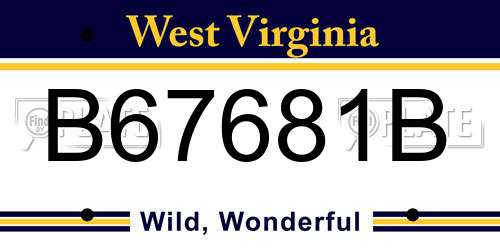 B67681B West Virginia License Plate