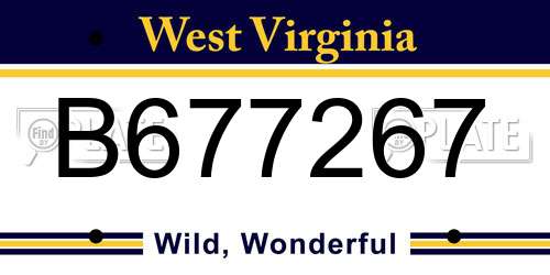 B677267 West Virginia License Plate