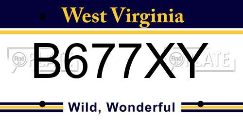 B677XY West Virginia License Plate