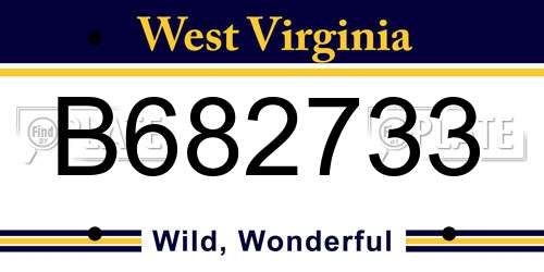 B682733 West Virginia License Plate