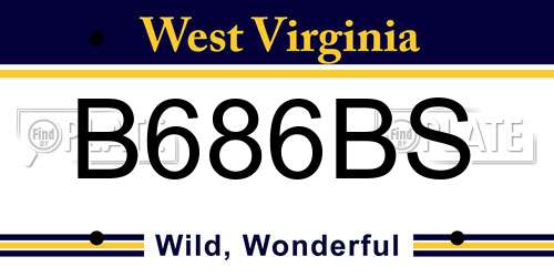B686BS West Virginia License Plate