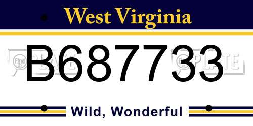 B687733 West Virginia License Plate