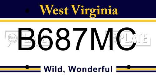 B687MC West Virginia License Plate
