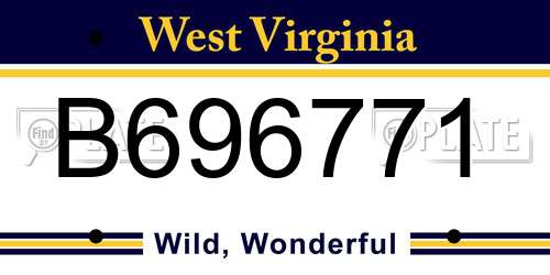 B696771 West Virginia License Plate