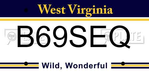 B69SEQ West Virginia License Plate