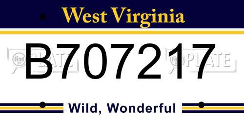 B707217 West Virginia License Plate
