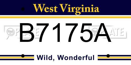 B7175A West Virginia License Plate
