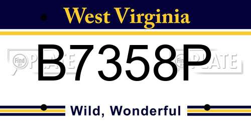 B7358P West Virginia License Plate
