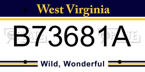 B73681A West Virginia License Plate