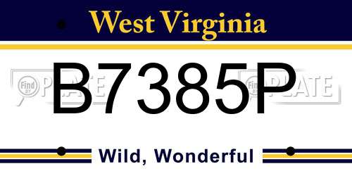 B7385P West Virginia License Plate
