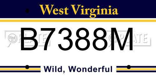 B7388M West Virginia License Plate