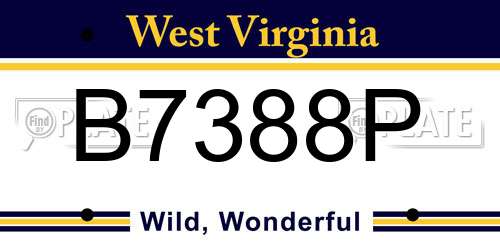 B7388P West Virginia License Plate