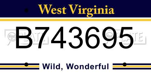 B743695 West Virginia License Plate