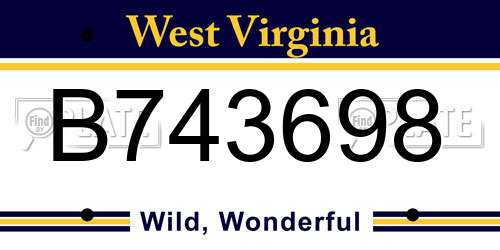 B743698 West Virginia License Plate