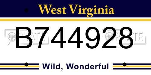 B744928 West Virginia License Plate