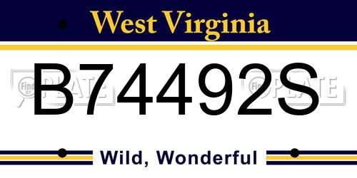 B74492S West Virginia License Plate