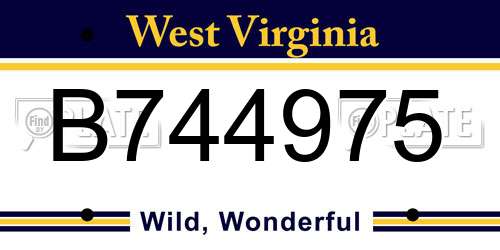 B744975 West Virginia License Plate
