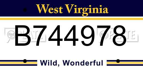 B744978 West Virginia License Plate