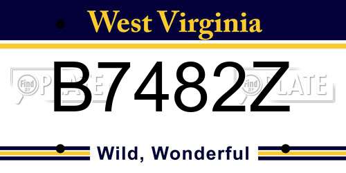 B7482Z West Virginia License Plate