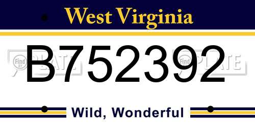 B752392 West Virginia License Plate