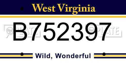 B752397 West Virginia License Plate