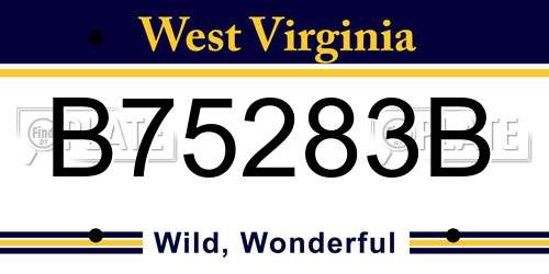 B75283B West Virginia License Plate