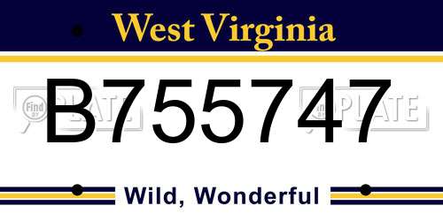 B755747 West Virginia License Plate