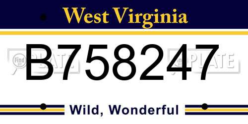 B758247 West Virginia License Plate