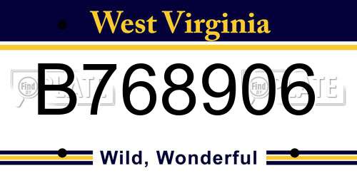 B768906 West Virginia License Plate