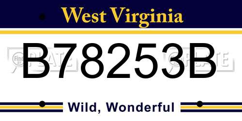 B78253B West Virginia License Plate