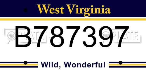 B787397 West Virginia License Plate