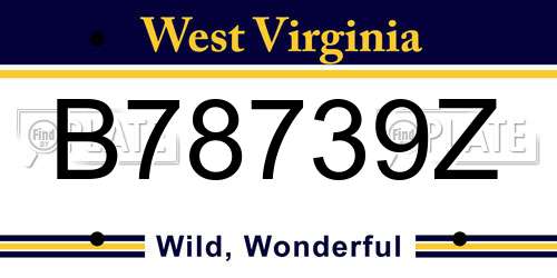 B78739Z West Virginia License Plate