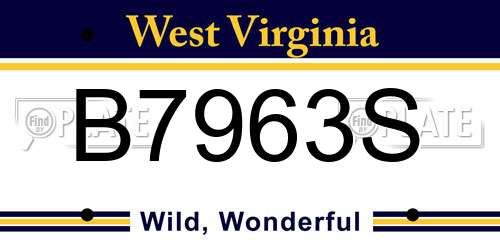 B7963S West Virginia License Plate