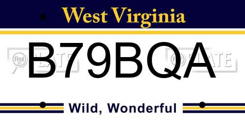 B79BQA West Virginia License Plate