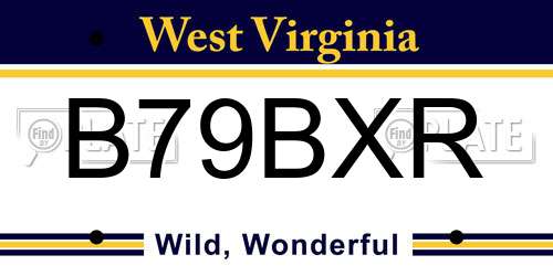 B79BXR West Virginia License Plate