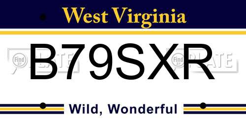 B79SXR West Virginia License Plate