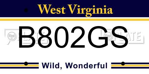 B802GS West Virginia License Plate
