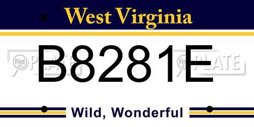 B8281E West Virginia License Plate