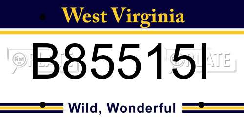 B85515I West Virginia License Plate
