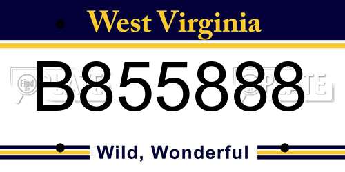 B855888 West Virginia License Plate