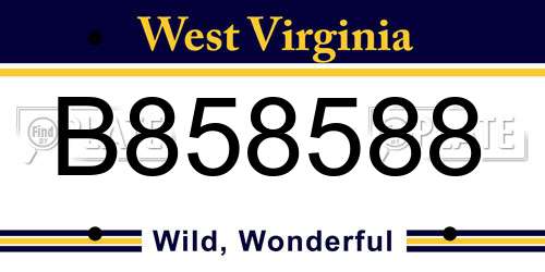 B858588 West Virginia License Plate