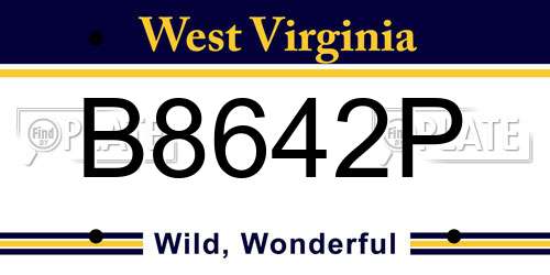 B8642P West Virginia License Plate