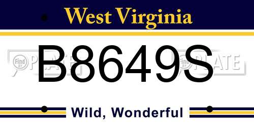 B8649S West Virginia License Plate