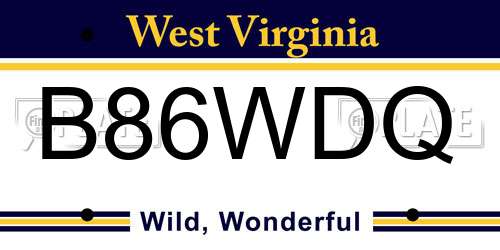 B86WDQ West Virginia License Plate