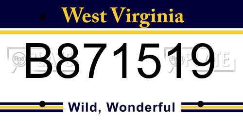 B871519 West Virginia License Plate
