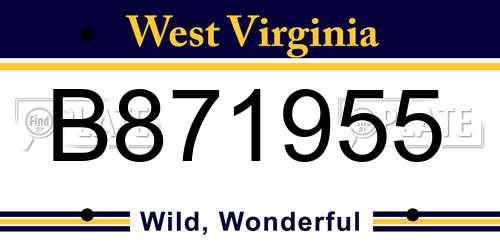 B871955 West Virginia License Plate