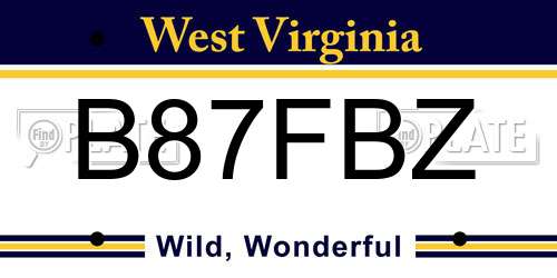 B87FBZ West Virginia License Plate