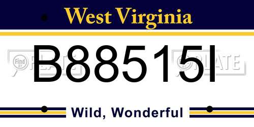 B88515I West Virginia License Plate