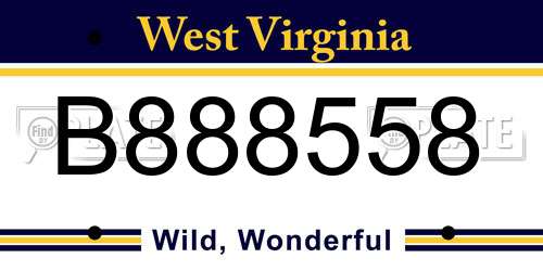 B888558 West Virginia License Plate