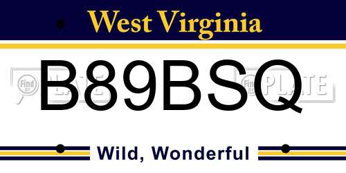 B89BSQ West Virginia License Plate